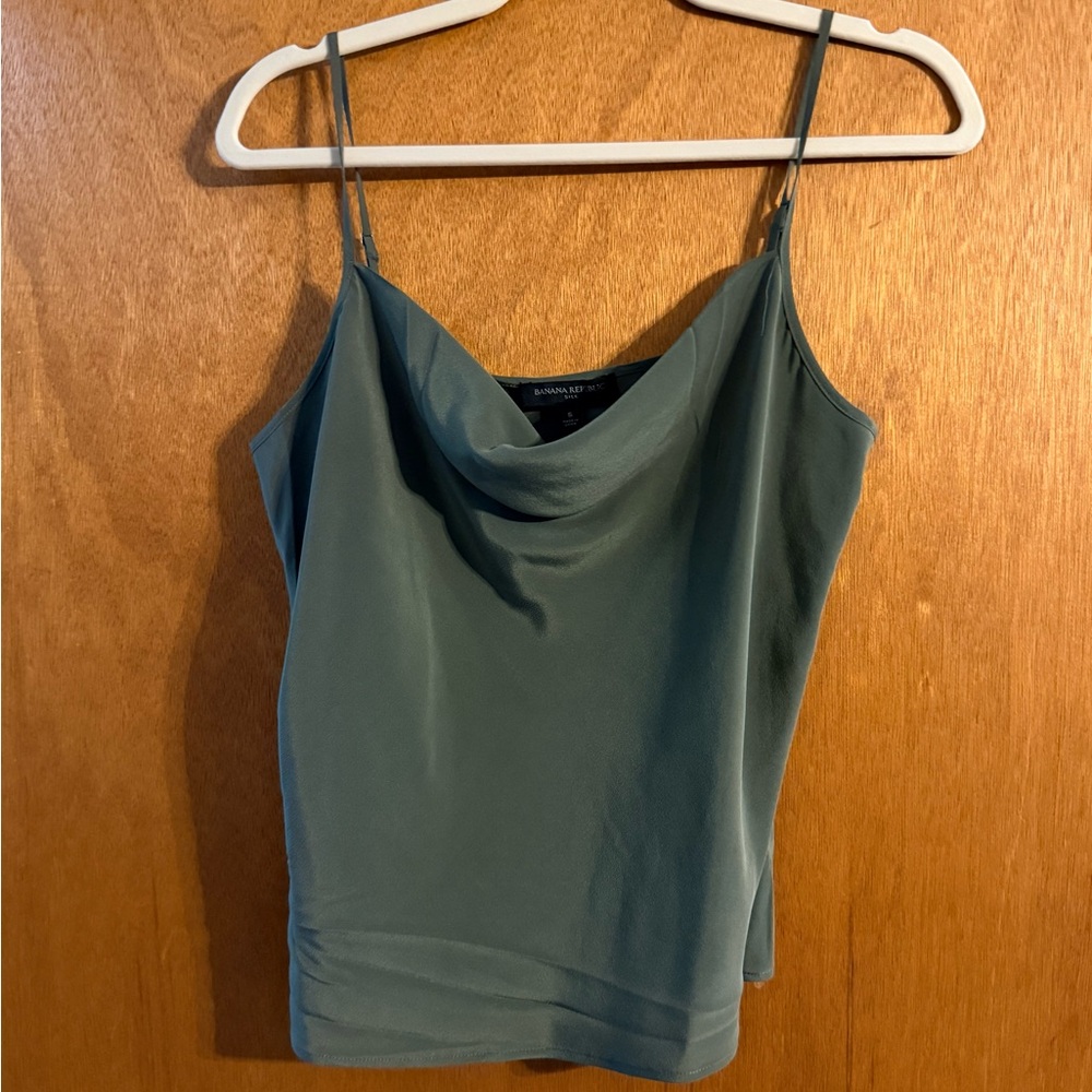 Banana Republic Silk Olive Cowl Neck Camisole